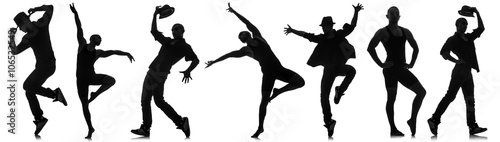 Fototapeta Naklejka Na Ścianę i Meble -  Silhouettes of dancers in dancing concept