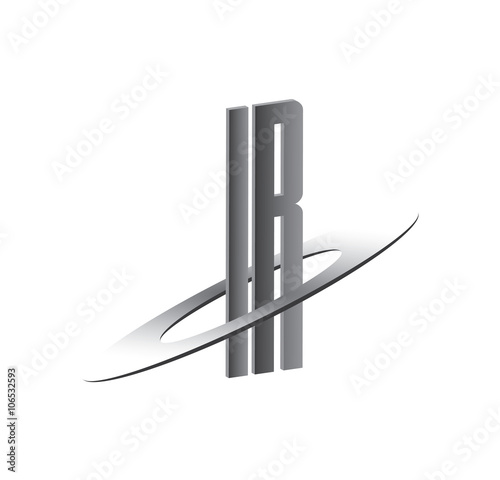 IR initial logo with silver sphere