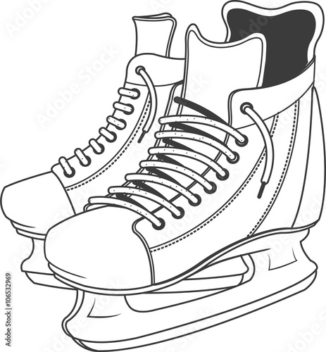 vector image of hockey skates.