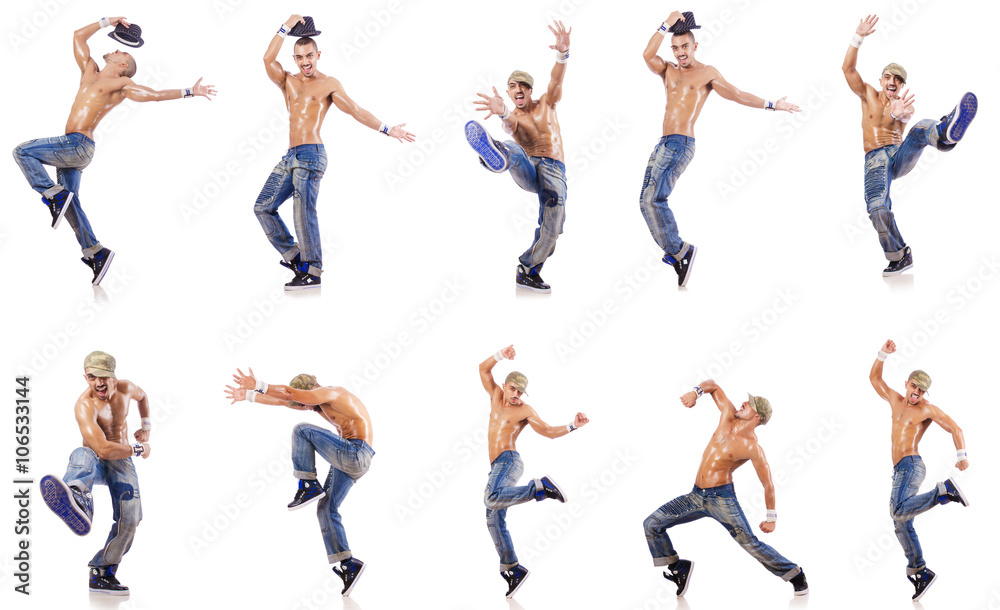 Fototapeta premium Dancer dancing dances isolated on white