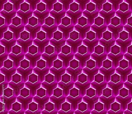 Fototapeta Naklejka Na Ścianę i Meble -  seamless purple abstract background made of three-dimensional hexagonal shapes (3d illustration)