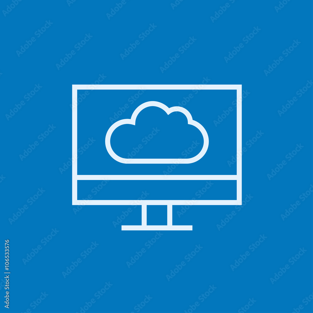 Cloud computing line icon. Cloud computing line icon.