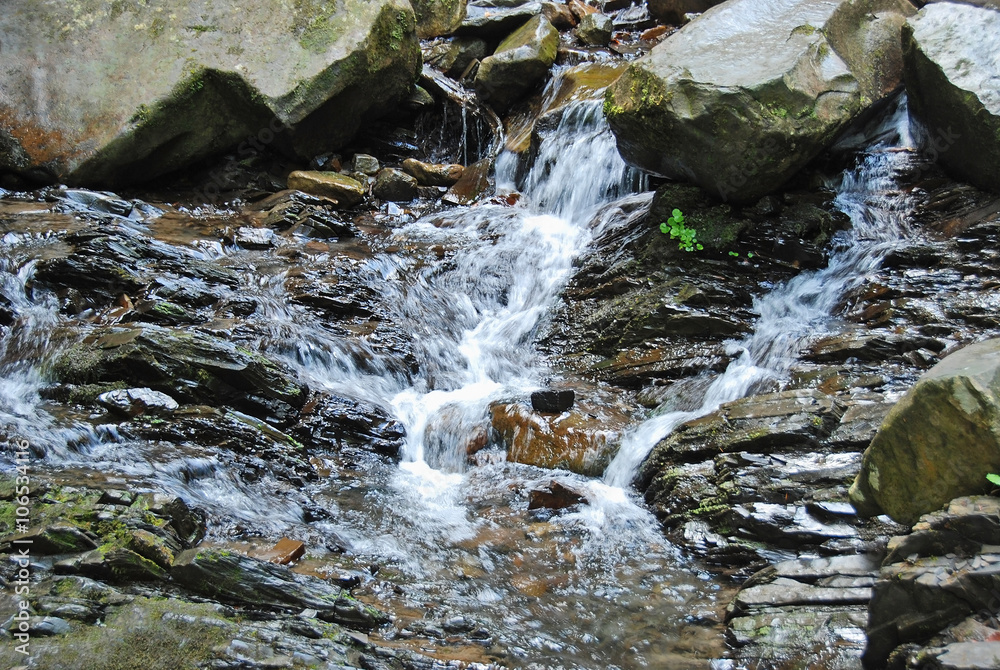 Beautiful waterfall on Carpathian mountains