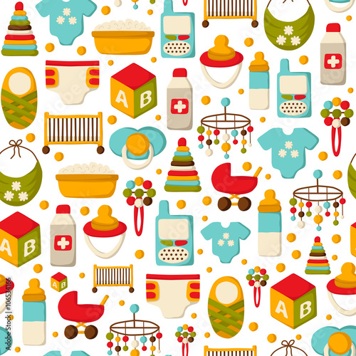 Seamless baby care background