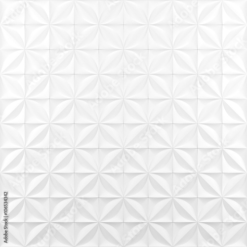 White abstract background - floral geometric relief pattern