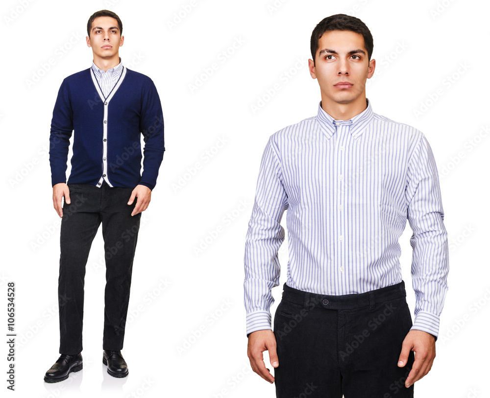 Young man in fashion concept isolated on white Young man in fashion concept isolated on white
