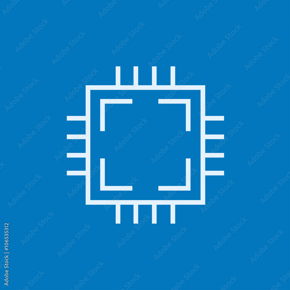CPU line icon. CPU line icon.