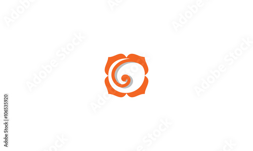 Fleur spirale orange