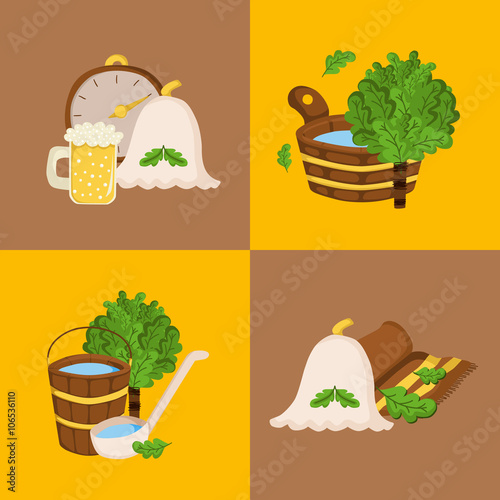 Cartoon sauna concept