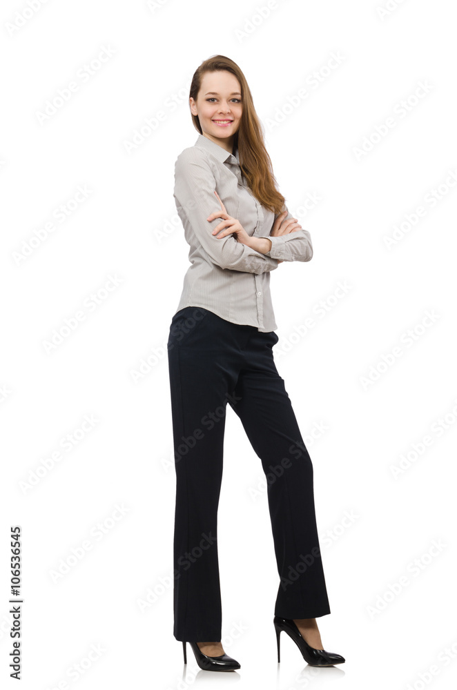Pretty office manager isolated on white Pretty office manager isolated on white