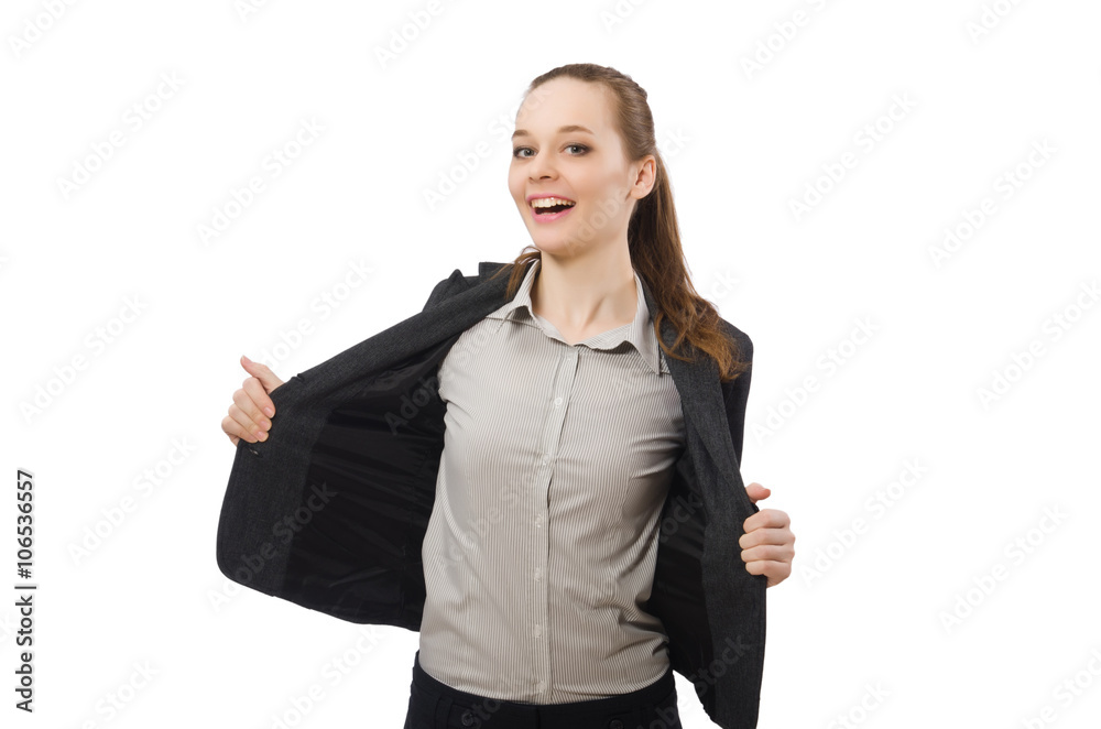 Pretty office manager isolated on white Pretty office manager isolated on white