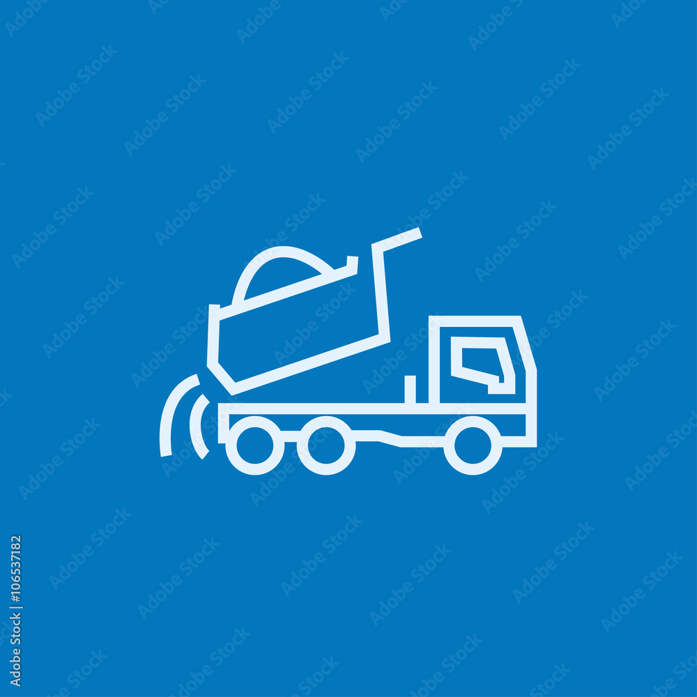Dump truck line icon. Dump truck line icon.