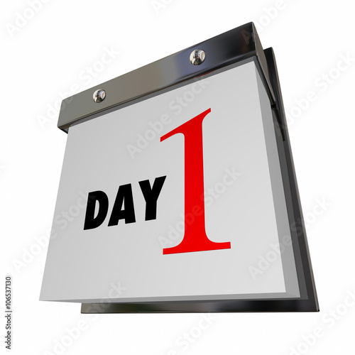 Day 1 One Calendar Date First Beginning Start Words Number Page