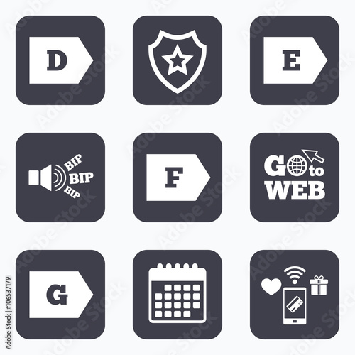 Energy efficiency class icons.