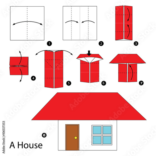 Step by step instructions how to make origami A House.