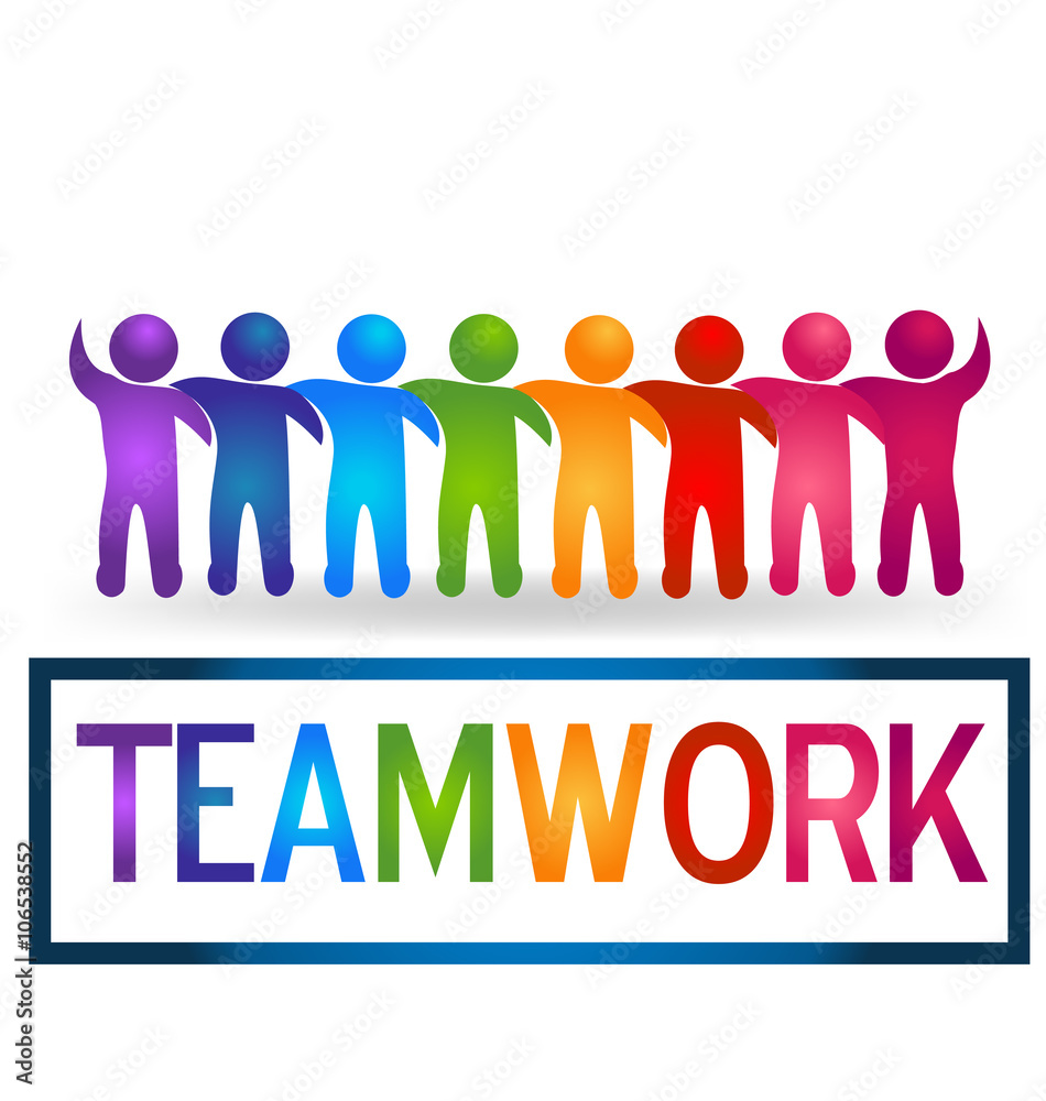 Logo Teamwork hugging people vector desing
