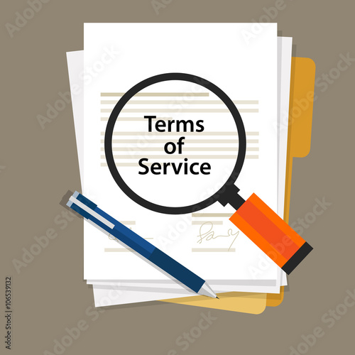 terms of service contract document signed 