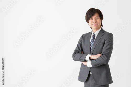 portrait of asian businessman on white background