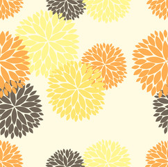 Ingelijste posters Oranje patronen Romantisch bloemenpatroon pastelkleuren  © sukruethai