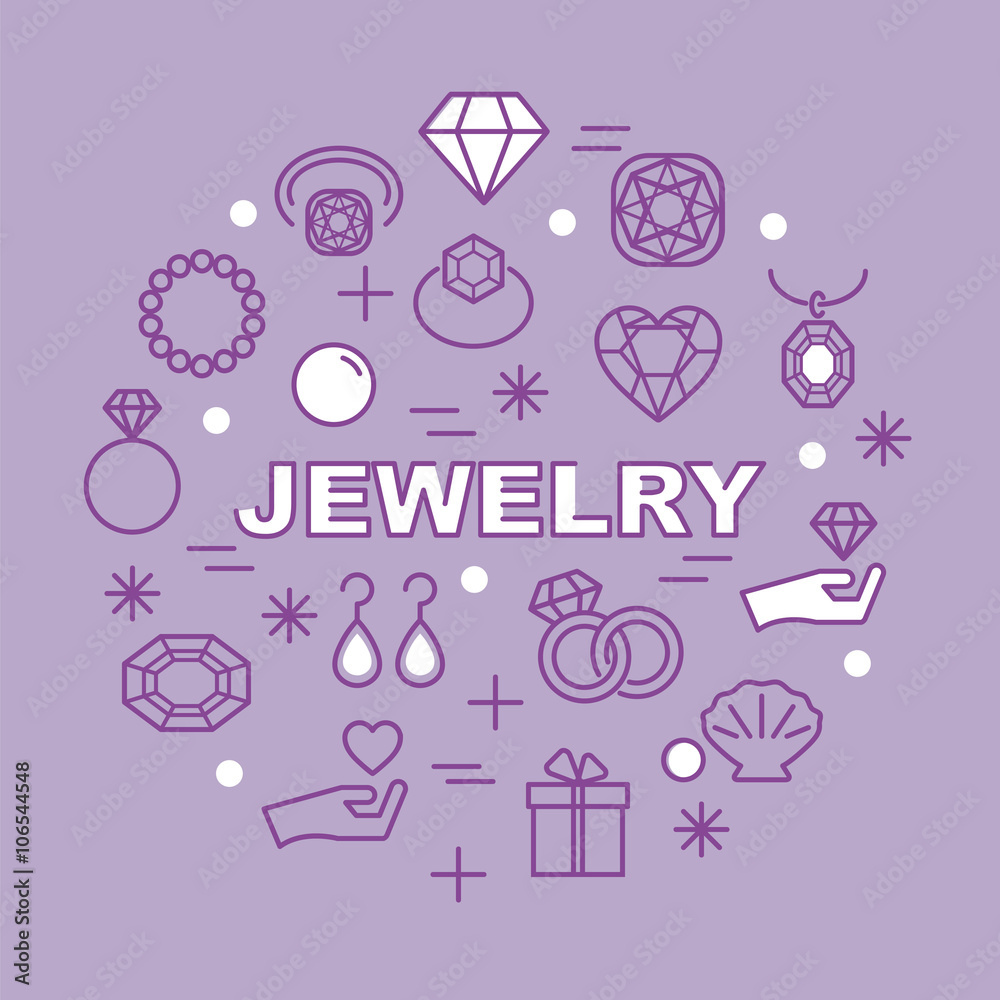 jewelry minimal outline icons