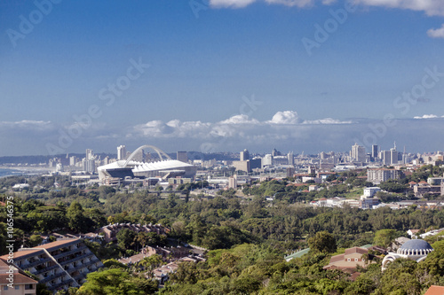 View of suburban and city landscape Durban South Africa