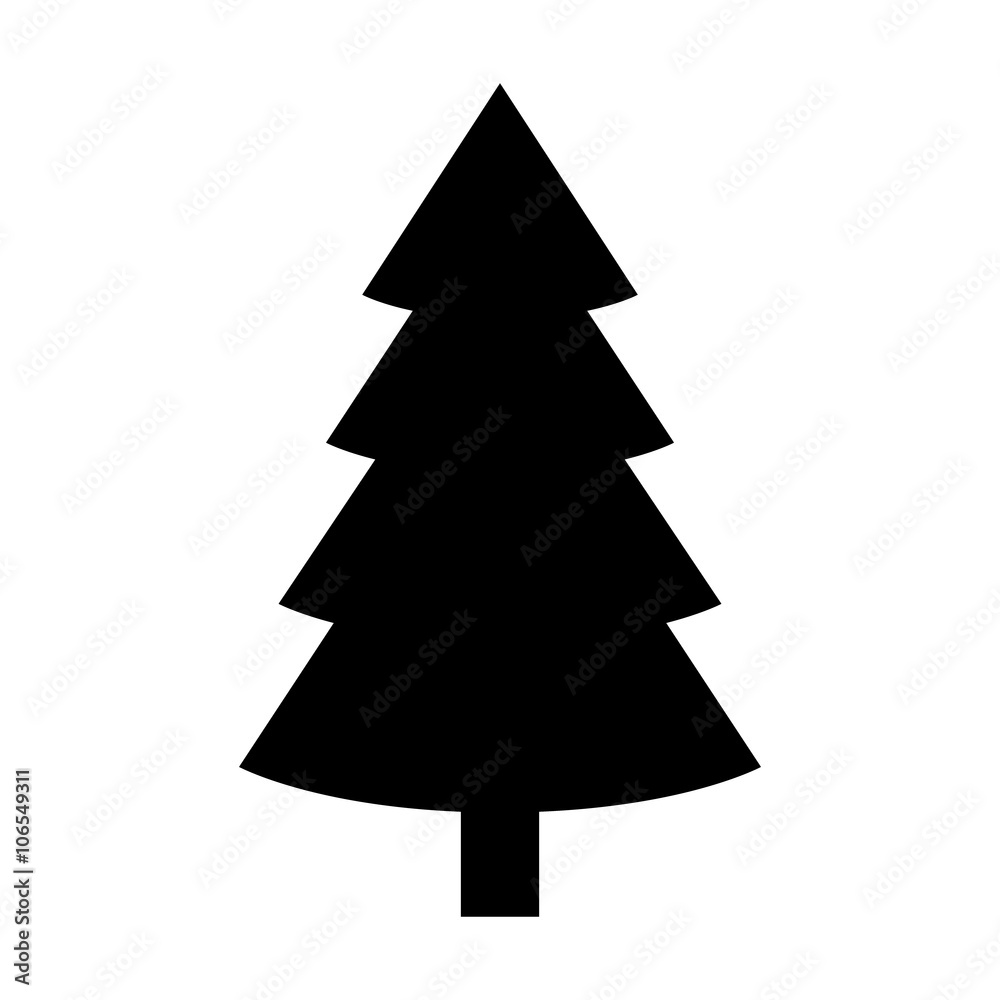 Evergreen conifer / pine tree flat stylized icon for apps and websites Evergreen conifer / pine tree flat stylized icon for apps and websites