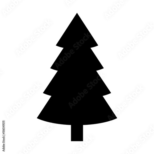 Evergreen conifer / pine tree flat stylized icon for apps and websites photo