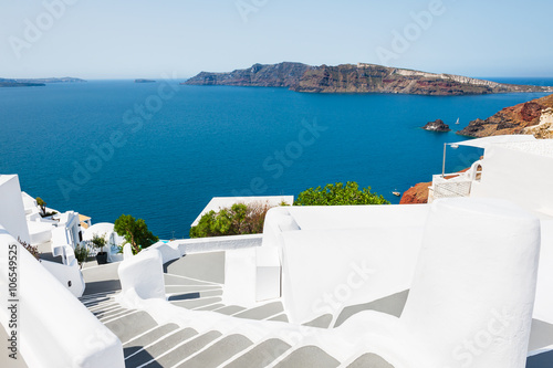 White architecture on Santorini island  Greece