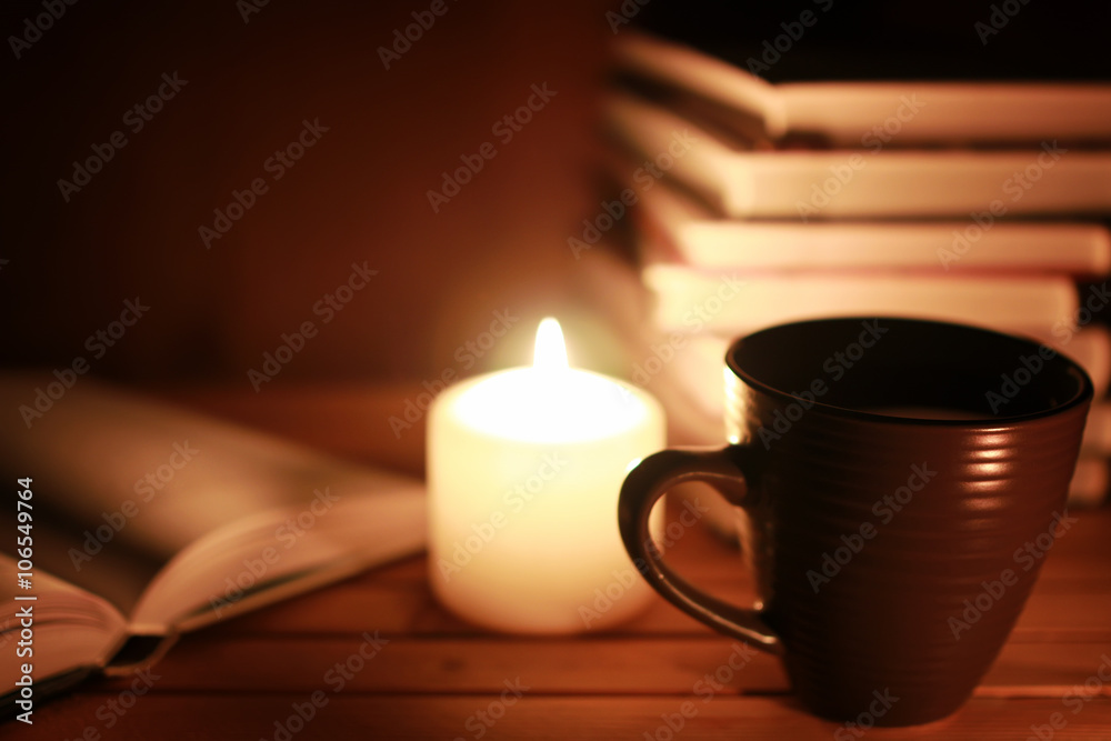 book glasses candle night book glasses candle night