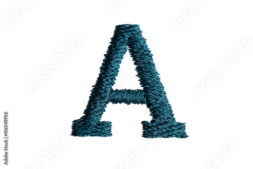 Embroidery Designs alphabet A isolate on white background