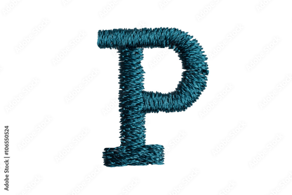 Embroidery Designs alphabet P isolate on white background Embroidery Designs alphabet P isolate on white background