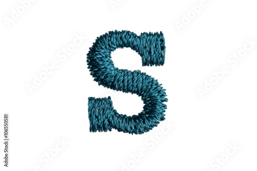 Embroidery Designs alphabet s isolate on white background