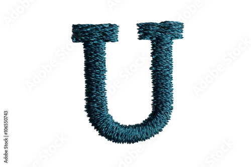 Embroidery Designs alphabet U isolate on white background