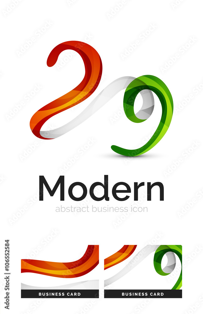 Obraz premium Ribbon swirl business logo