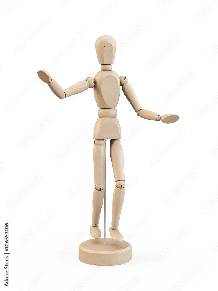 Wooden man figure isolated on white background Wooden man figure isolated on white background