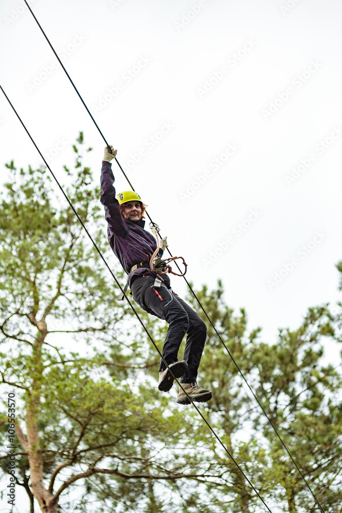 Woman in an adventure park Woman in an adventure park
