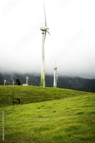 Detail of Wind Farm, Windy Hill, Ravenshoe, Atherton Tableland, North Queensland photo