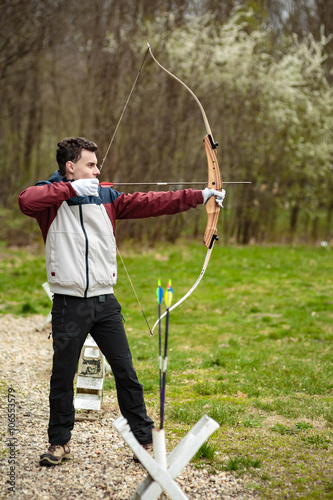 Teenage archer with his bow