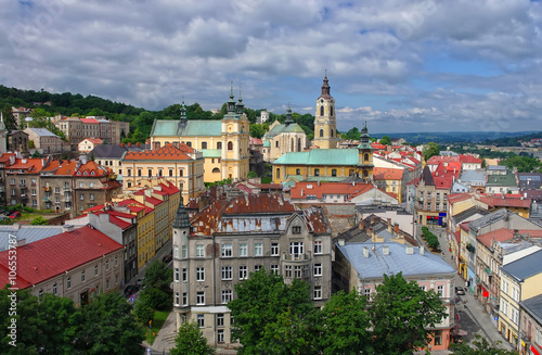 Aerial view of Przemysl town center