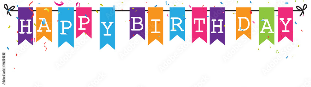 Vector Happy Birthday Flags Printable Template Stock Vector (Royalty Free)  1491748850