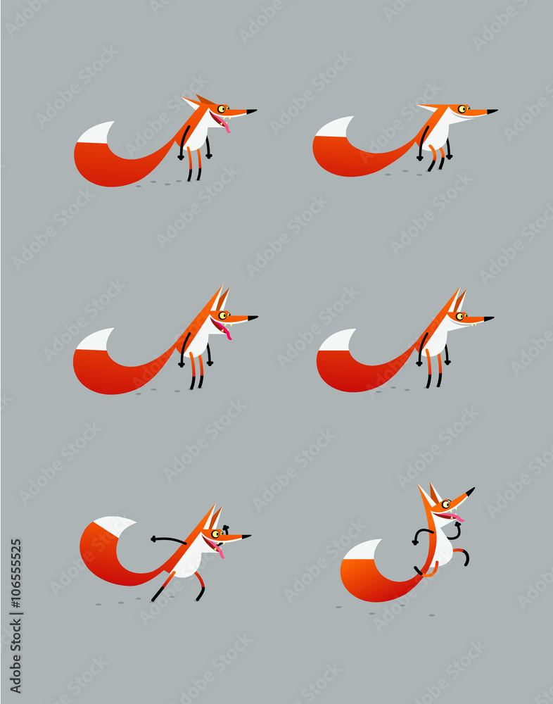 Cartoon red Fox Stock Vector | Adobe Stock