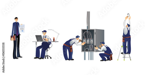 Working team of professionals