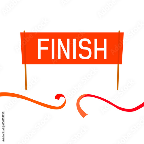 Finish flat Banner with red tape