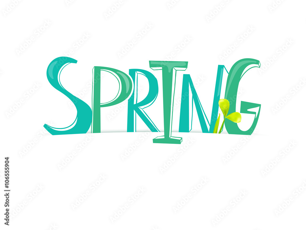 Spring quote with realistic sprout Spring quote with realistic sprout