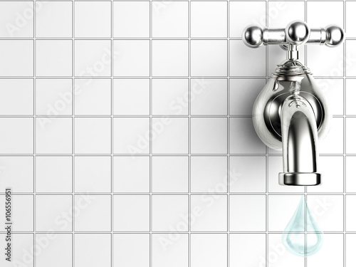 water tap with water drop