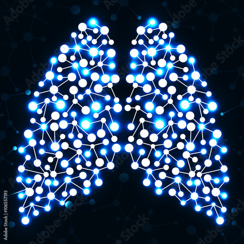 Abstract human lungs, molecule structure