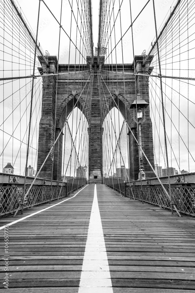 Naklejka premium Słynny Most Brookliński w Nowym Jorku
