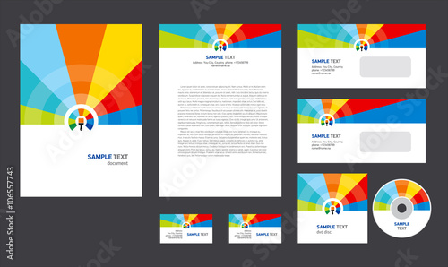 corporate identity template design paint brush colored