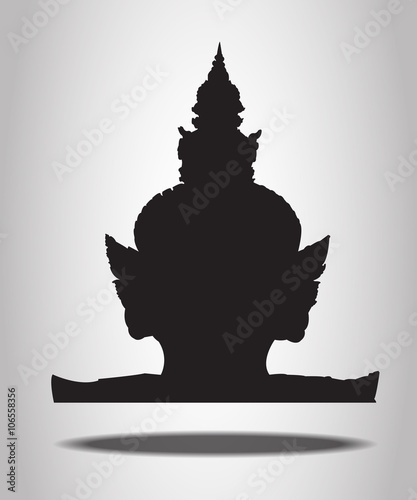 Thai Giant Silhouettes on the white background