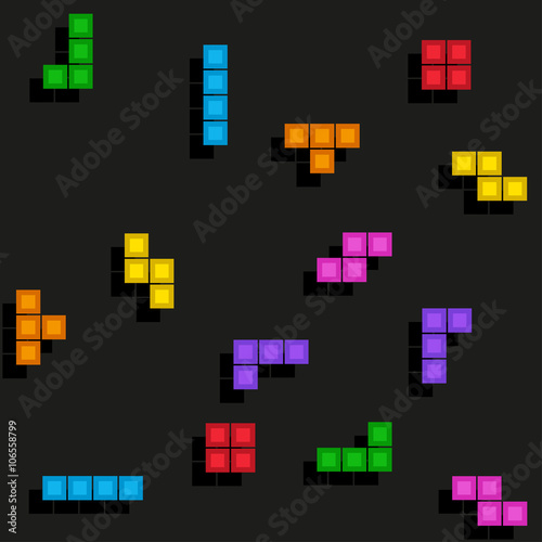 Pixelated game tetris pattern